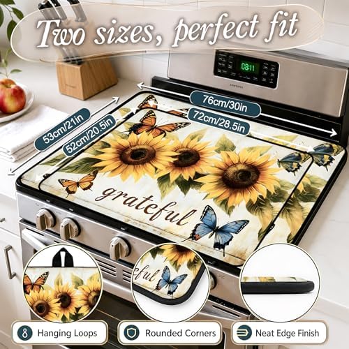 Stove Top Cover,28.5"L x 20.24"W,Heat Resistant Cooktop Protector Mat - Image 2