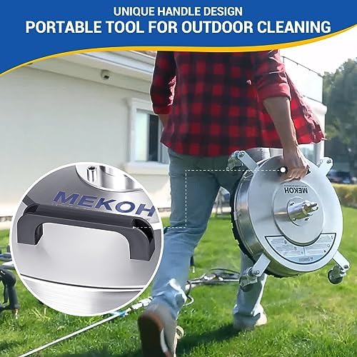 MEKOH 18” Durable Stainless Steel Pressure Washer Surface Cleaner, 4500PSI - Image 6