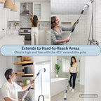 Casabella Power Spin Scrubber, Extendable to 47.5” – Cordless Electric Cleaner for Shower, Kitchen, Bathroom, Tile, Tub, Car, Deck - Rechargeable Spin Brush with Adjustable Brush Head & 4 Attachments - Image 6