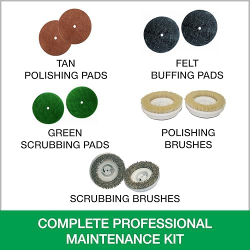 Bissell BigGreen BGFS5000 Portable Two Brush Floor Scrubber & Polisher, Polypropylene, 13"" W x 7"" D x 44"" H, White & Green - Image 6