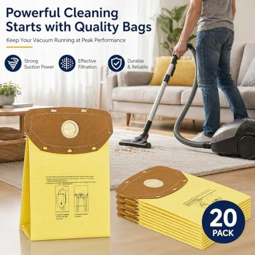 20 Pack AH10232 Sealed Collar Vacuum Bags Replacement for Hoover Commercial MPWR 40V Cordless Backpack Vacuum CH93619, CH93600, Type CB1 Replacement Filter Bag - Image 5