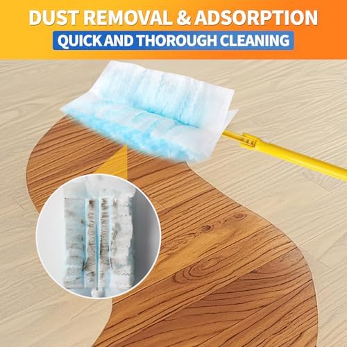 60 Count Electrostatic Duster Refills Compatible with Swiffer Duster,Multi-Surface Dusting Refills,Microfibre Dusters for Cleaning with 1Pcs Retractable Handle,Unscented - Image 4