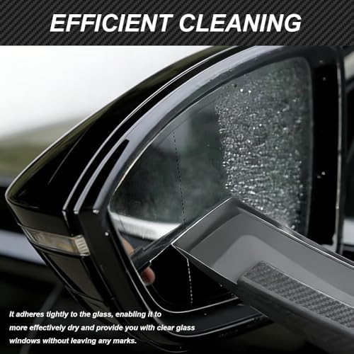 Side Mirror Squeegee, Window Cleaner Tool, Retractable Car Side Mirror Squeegee with Telescopic Long Handle, Car Mini Portable Window Cleaner Tool for Rainy Weather (Black-2) - Image 5