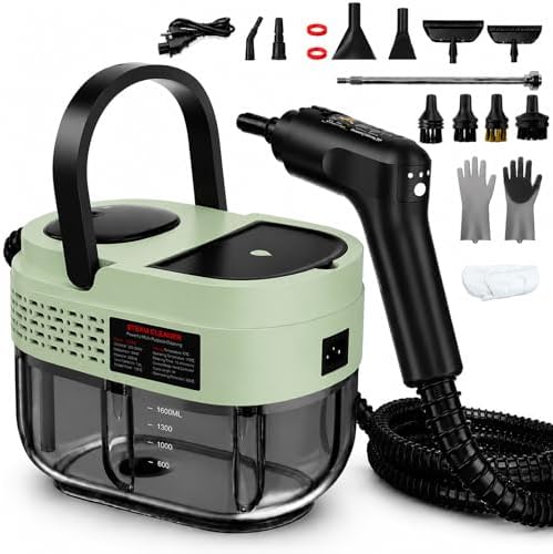 Handheld Steam Cleaner for Home, 2500W High Pressure Steam Cleaner for Car Detailing, 3 Steam Levels, 1600Ml Tank, High Heat Steamer for Bed Bugs, Couch, Furniture, Kitchen, Bathroom, Floors by Goyappin