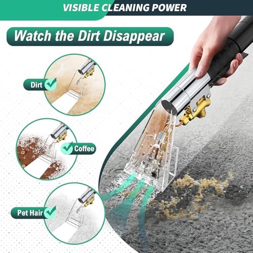 Shop Vac Extractor Kit,Spray Aspirating of Wet Vacuum Hose Extractor Kit,with 50FT Waterline Convert the Universal Shop Vacuum,Into A Professional Auto Carpet Cleaner Machine,for Household,Car,Textile - Image 7