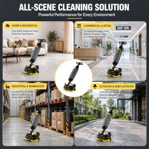 Cordless Electric Floor Scrubber, Commercial Power Scrubber Machine - Image 4