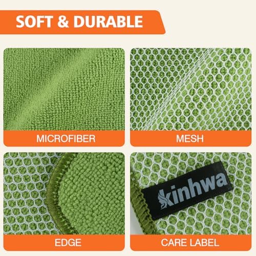 KinHwa Dish Cloths for Washing Dishes with Scrub Side, Microfiber Dish Rags - Image 7
