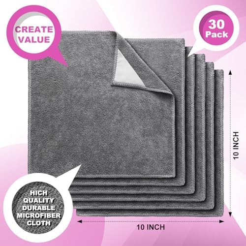 Tudomro 30 Pcs Magnetic Microfiber Cleaning Cloth, Gray - Image 2
