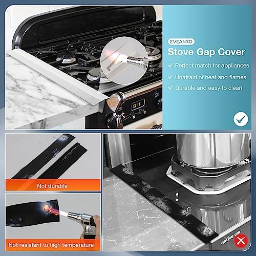 16.5"-33" Stove Gap Covers Stainless Steel 2PCS, Stove Gap Filler, White - Image 5
