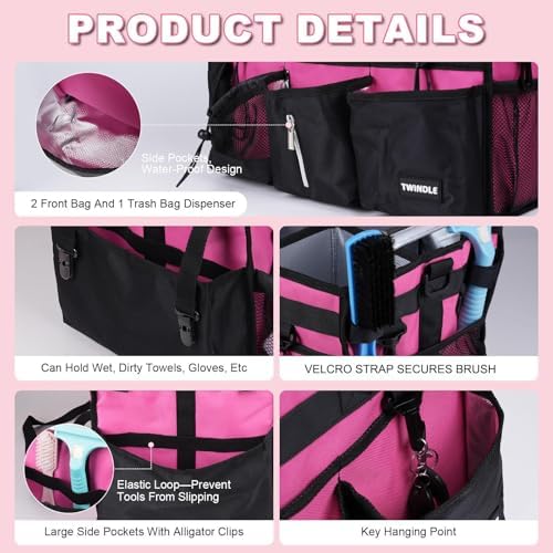 Large Cleaning Caddy Bag With Detachable Divider,Caddy Organizer With Handle,Cleaning Supply Storage With Adjustable Shoulder Strap & Waist Belt For Cleaners,Cleaning Housekeepers - Image 6