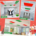 6 Pcs Fluorescent Light Covers with 60 Magnets Decorative for Classroom Ceiling Lights 4 x 2 Feet Magnetic Light Cover Filter Easy Install for Office Hospital Home Ceiling Supplies (Christmas Color) - Image 5