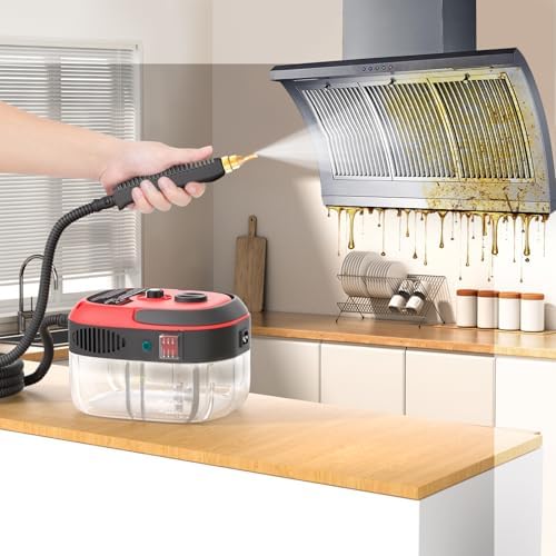 STRCEAT Handheld Pressurized Steam Cleaner,2500W Handheld High Temp Portable Cleaning Machine, Cleaning for Couch, Auto, Floor and More (Red) - Image 2