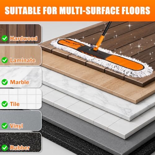 24" & 36" Commercial Dust Mop for Floor Cleaning, 2-in-1 Floor Duster - Image 7