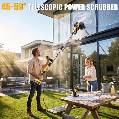 Cordless Electric Power Scrubber Compatible with DeWalt 20V Max Battery - Image 6