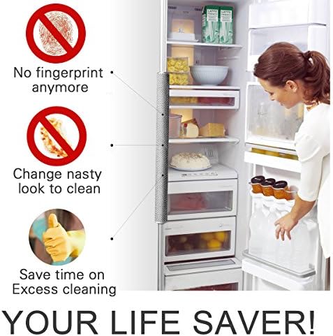 OUGAR8 Refrigerator Door Handle Covers Protective Electrical Kitchen Appliances Gloves Fridge Microwave Dishwasher Door Cloth Protector- Catches Drips,Smudges&Fingerprints Dust Covers (Gray Plush) - Image 3