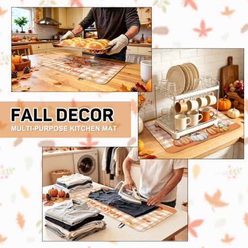 Hello Fall Highland Cow Stove Top Cover for Electric Stove 28" x 20", Pumpkin Glass Cooktop Protector, Non-Slip Rubber Glass Top Stove Cover, Farmhouse Thanksgiving Kitchen Decor - Image 7