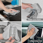 UPSTAR Microfiber Cleaning Cloth, Reusable Paper Towels Rolls, 50 Packs 12x12 inch Cleaning Rags for Washing Dishes, Kitchen, Bathroom, Car, Grey - Image 5