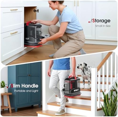 Portable Spot Cleaner Machine for Carpet and Upholstery - 15Kpa Deep Spot Cleaning for Area Rugs, Pets, Car, Couch Cleaner Machine with Dual Size BrushHead & Self-Cleaning System for Stairs/Furniture - Image 5