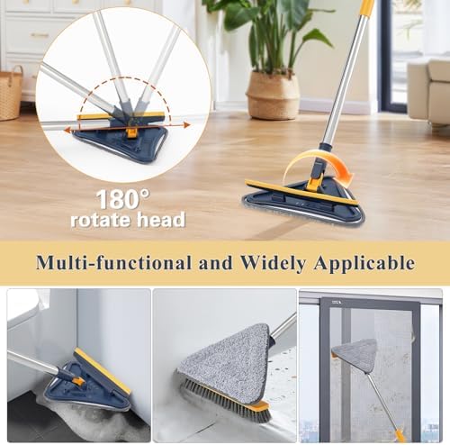 Baseboard Cleaner Tool with 78" Long Handle, 5-in-1 Wall Mop 6 Pads - Image 4