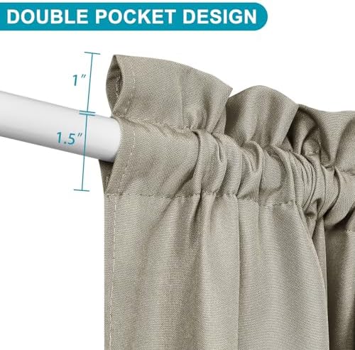 Hiasan French Door Curtains Privacy, Taupe, 24W x 72L, 1 Panel - Image 3