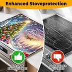 Christmas Stove Top Cover Snowman Stove Top Cover for Home Decoration Kitchen Pad Non-Stick Washable Cooktop Covers Countertop Protector Keep Stove Clean 28"x20" (Tree) - Image 6
