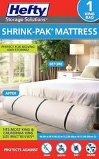 Hefty Shrink-Pak Mattress Bags for Moving - King/California King Size | Heavy Duty & Water Resistant Vacuum Compression Mattress Bag, Storage Protection Mattress Cover for Moving by HeftyShrinkPak