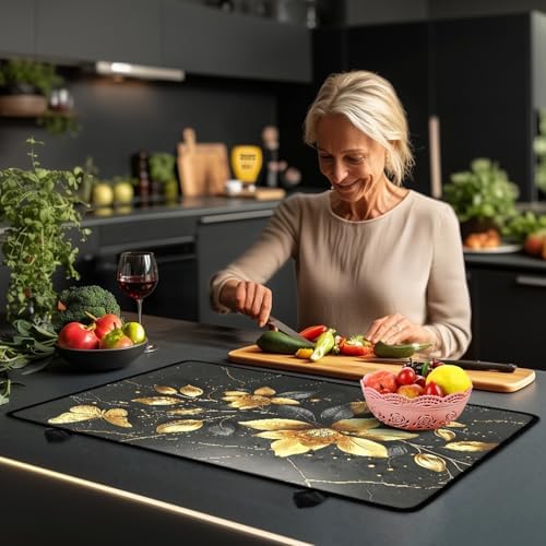Gold Lotus Butterfly Floral Stove Top Cover for Electric Stoves - Image 7