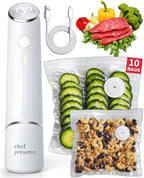 Chef Preserve Compact Vacuum Sealer for Food (Vacuum Sealer Machine + 10 Reusable Vacuum Bags) Powerful Handheld Vacuum Sealer Machine, Seal Meal Saver, Portable Food Sealer by ChefPreserve