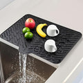 Silicone Dish Drying Mat for Kitchen Counter, 23" x 17" Black-1pcs by SCYFREID
