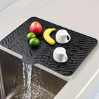 Silicone Dish Drying Mat for Kitchen Counter, 23" x 17" Black-1pcs by SCYFREID