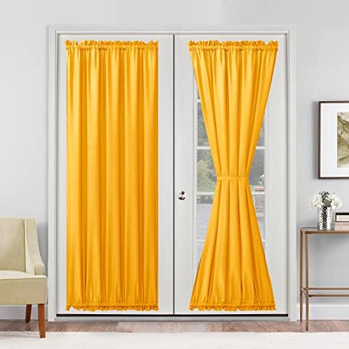 Hiasan French Door Curtains Privacy, Golden Orange, 52W x 72L, 1 Panel by Hiasan