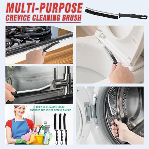 Crevice Cleaning Brush Set, Multi-Purpose Hard Bristle Brushes for Deep Cleaning Kitchen, Bathroom, Grout, Sink, Cup, Teapot, Bottle, Blender, Corners, Tight Spaces & More (6) - Image 4