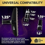 1.25" Hardwood Floor Vacuum Brush Attachment with Natural Horsehair Bristles - Includes 1-3/8" & 1.5" Adapters - Compatible with Shark, Miele, Hoover, Shop Vac, Eureka, Oreck - Image 3