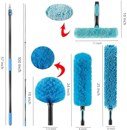15 Foot High Ceiling Fan, Cobweb Duster with 5-8ft Extension Pole - Image 2