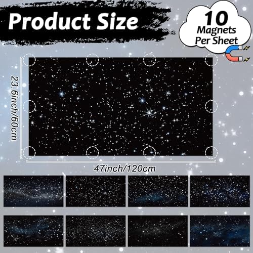 8 Pcs Fluorescent Light Covers with 80 Magnets Decorative for Classroom Ceiling Light 4 x 2 Feet Magnetic Light Covers Filter Easy Install for Office Hospitals & Home Drop Ceiling Supplies (Star) - Image 2