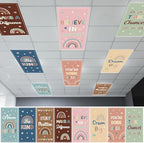 8pcs Classroom Fluorescent Magnetic Light Covers,2x4 FT Boho by Hallswl