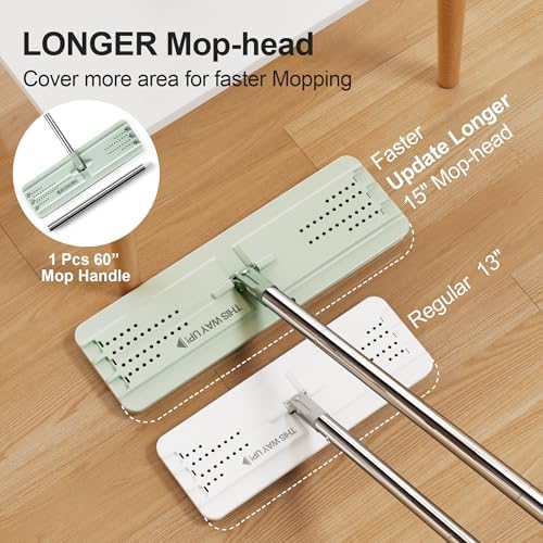 JOYMOOP Mop and Bucket Set – Commercial and Household Floor & Wall Cleaner with Long Handle, Includes 5 Microfiber Mop Pads for Easy Use - Image 5
