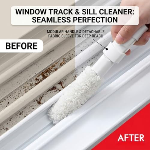 5-in-1 Window Blind Duster with 2 Microfiber Sleeves, Detail Cleaning Brush for Air Conditioner Vent, Shutter, Fan Blade, Keyboard, Nozzle - Image 5