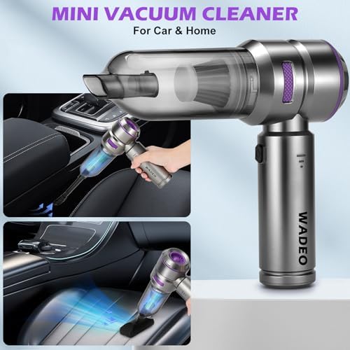 WADEO Handheld Vacuum Cordless, 4-in-1 21000PA Brushless Car Vacuum & 210000RPM Air Duster 6000mAh Battery Air Blower Wireless Handheld Vacuum for Car, Office and Home Cleaning - Image 2