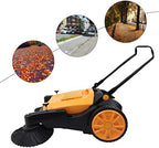 Walk-Behind Hand Push Floor Sweeper, 41” Commercial 55L Large Capacity Manual Sweeper 39611 ft²/H Heavy Duty Indoor & Outdoor Sweeping Device for Warehouse or Garages, Non-Electric - Image 4
