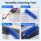 Fan Cleaning Brush, Bendable Microfiber Head, Microfiber Duster for Electric Fan and Blind, Reusable Dust Remover Washable ldeal for Electric Fans Air Conditioning, Home Car Vents, Curtain (Gray 3PCS) - Image 4