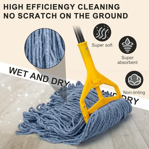 Commercial Industrial Mop with 3 Extra Large Reusable Replacement Head - Image 4