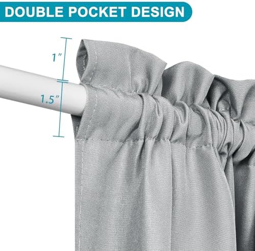 Hiasan French Door Curtains Privacy, Silver Grey, 52W x 72L, 1 Panel - Image 3