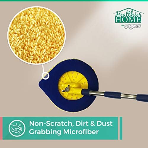 CHOMP! Microfiber Mop Refill Pack: 5 Minute CleanWalls 3-pak Yellow Reusable Washable Wall Washer, Ceiling Cleaner and Baseboard Duster - Dry Dust / Wet Wash Pads - Image 3