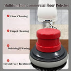 Floor Polisher Commercial Floor Scrubber Buffer Carpet Buffer Scrubber 17" Heavy Duty Polisher Machine 154RPM Multifunctional Carpet Cleaner with 3Gal Water Tank 110V - Image 3