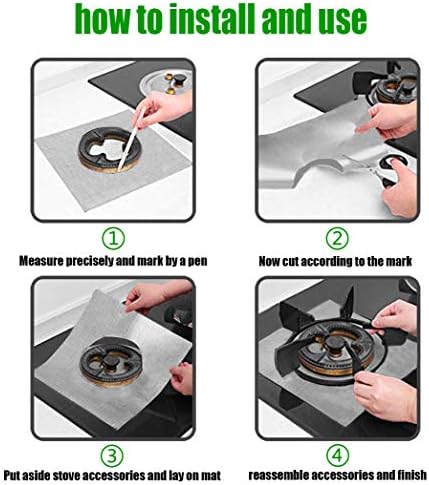 Stove Burner Covers,0.3MM Double Thickness,8 Pack,Silver,Size 10.6” x 10.6” - Image 7