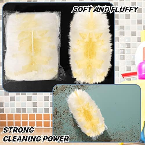 Vesici 100 Pcs Duster Refills Compatible with Swiffer Dusters Bulk Disposable Replacement Thickened with 1 Handle Heavy Duty for Cleaning, Office (Yellow) - Image 4