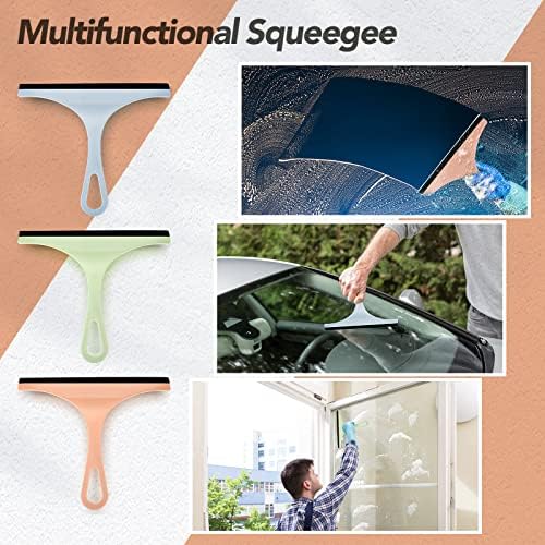 Didaey 48 Pcs Squeegee for Shower Glass Door, 8.7 Inch Silicone Shower Squeegee Small Glass Wiper Window Scrubber Household Cleaning Wiper Tool with Hanging Hole for Car Windshield, Pink, Blue, Green - Image 5