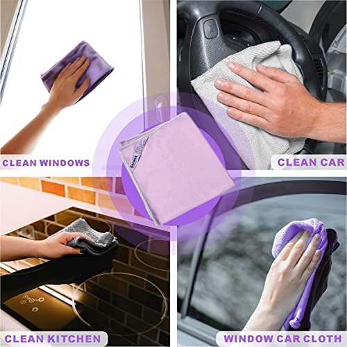 Longmann 2 x NΘrwex Window Cleaning Cloth, Glass Cloth, Cleaning Cloth, Streaks Schatches Free (Purple 2 Pack) - Image 2
