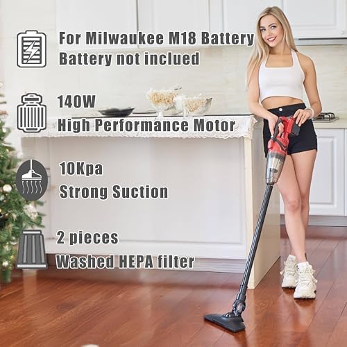 Cordless Handheld Vacuum Cleaner for Milwaukee M18 Battery,No Battery - Image 3